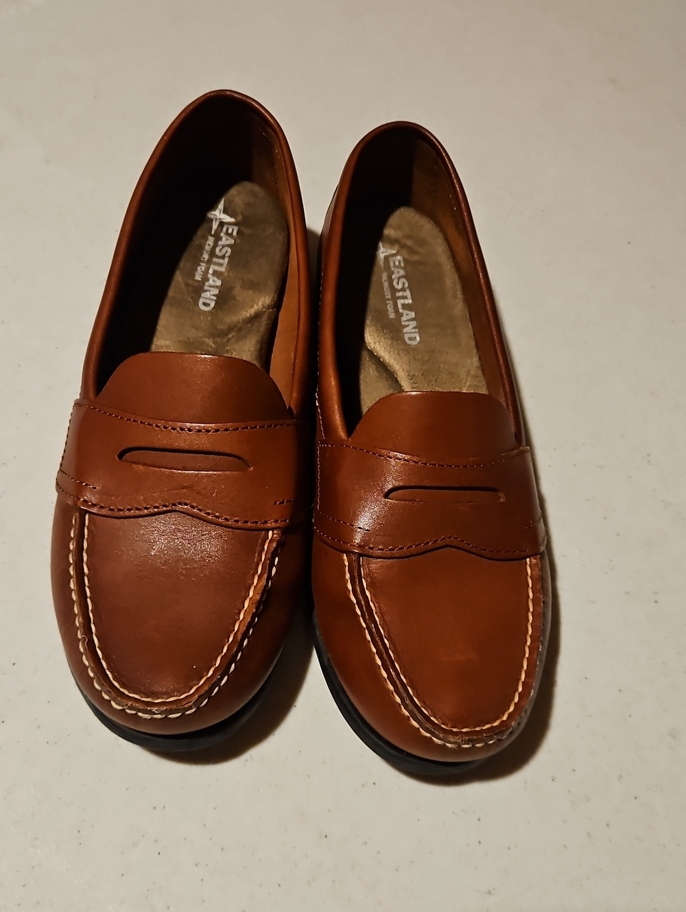Eastland Tan Leather Penny Loafers